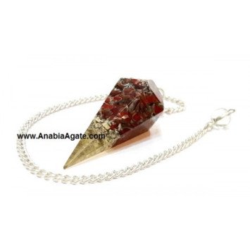 Red Jasper Six Facet Orgone Pendulum | Energy Healing Tool