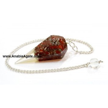 Red Jasper Six Facet Orgone Pendulum | Energy Healing Tool