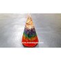 Dyed Orgone Chakra Layered Cone with Copper Wire on Top