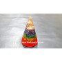 Dyed Orgone Chakra Layered Cone with Copper Wire on Top