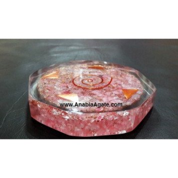 Rose Quartz Orgone Octagon Vastu Plate for Positive Energy and Healing