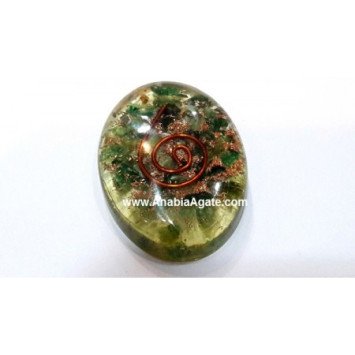 Green Aventurine Orgone Oval with Copper Wire - Orgonite Healing Crystals