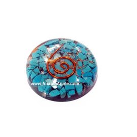 Turquoise Gemstone Orgone Disc - Energy Healing Crystal
