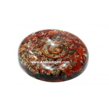 Red Jasper Orgone Disc - Crystal Energy Healing Accessory