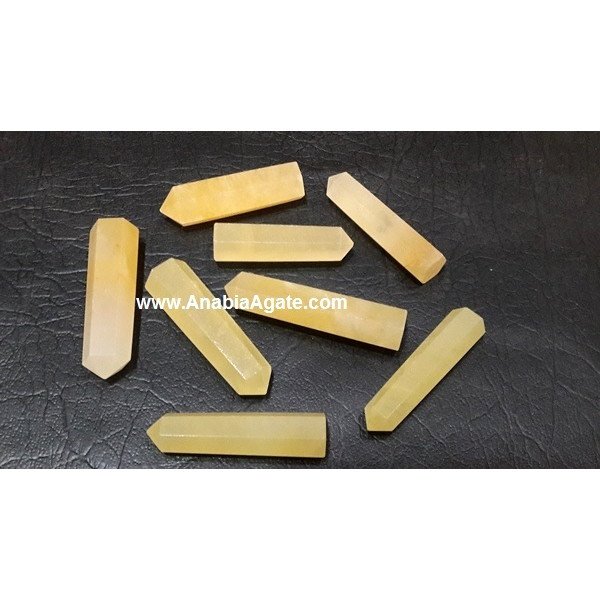 Yellow Aventurine Single Terminated Pencil Points - Healing Crystals for Energy Balancing