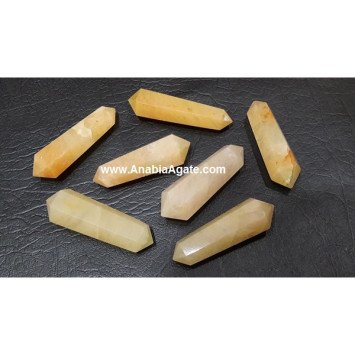 Yellow Aventurine Double Terminated Pencil Points - Healing Crystals for Energy Balancing