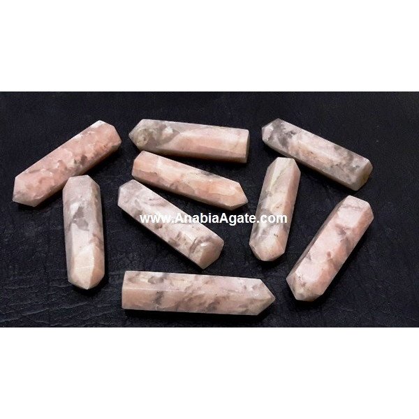 Pink Moonstone Single Terminated Pencil Points