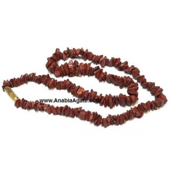 Red Jasper Chips Necklaces - Handcrafted Natural Stone Jewelry