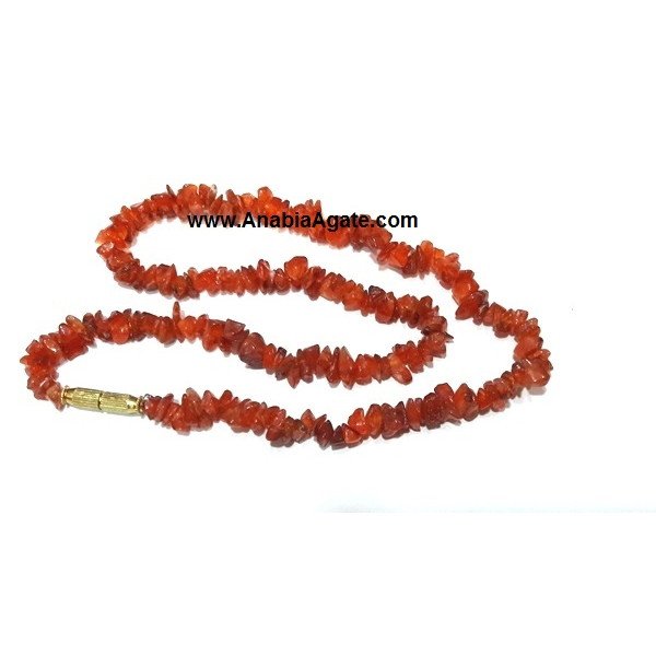 Red Carnelian Chips Necklace - Handcrafted Jewelry