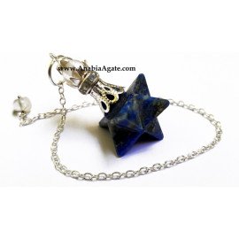 Lapis Lazuli Merkaba Pendulum with Crystal Ball - Energy Healing Divination Tool