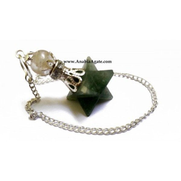 Green Aventurine Merkaba Pendulum with Crystal Ball - Healing Crystal Divination Tool