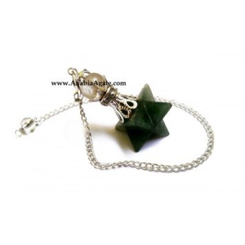 Green Aventurine Merkaba Pendulum with Crystal Ball - Healing Crystal Divination Tool
