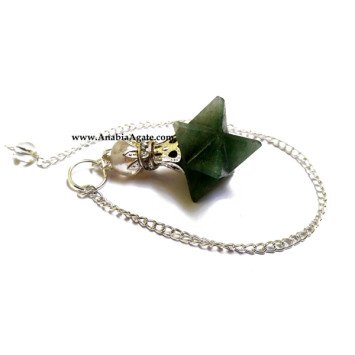 Green Aventurine Merkaba Pendulum with Crystal Ball - Healing Crystal Divination Tool