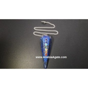 Lapis Lazuli Six Facetted Chakra Pendulum - Balance and Harmony