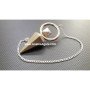 Pyrite Pendulum with Ring Charm - Handcrafted Crystal Jewelry