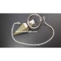 Pyrite Pendulum with Ring Charm - Handcrafted Crystal Jewelry
