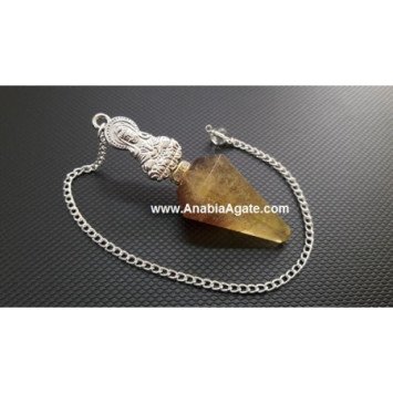 Smoky Quartz Pendulum with Buddha Pendant - Crystal Divination Tool