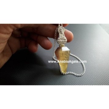 Smoky Quartz Pendulum with Buddha Pendant - Crystal Divination Tool