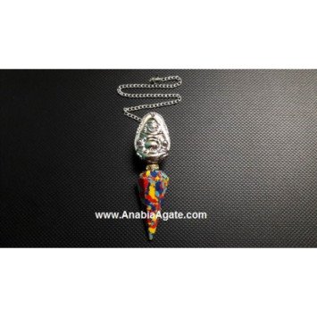 Colorful Pendulum with Laughing Buddha Charm - Bring Peace and Joy to Your Life