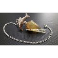 Yellow Fluorite Pendulum with Dolphin Charm | Crystal Divination Tool