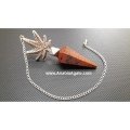 Mahogany Obsidian Pendulum with Leaf Charm | Handcrafted Crystal Divination Tool