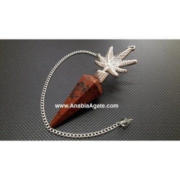 Mahogany Obsidian Pendulum with Leaf Charm | Handcrafted Crystal Divination Tool