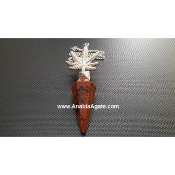 Mahogany Obsidian Pendulum with Leaf Charm | Handcrafted Crystal Divination Tool
