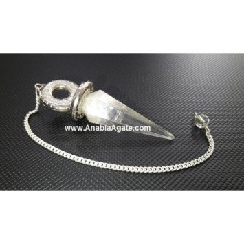 Crystal Quartz Pendulum with Donut Charm | Spiritual Divination Tool
