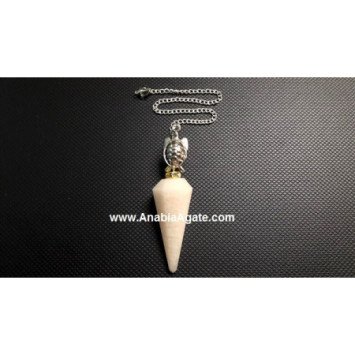 Cream Moonstone Pendulum with Tortoise Charm | Crystal Healing Pendulum