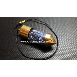 Lapis Lazuli Chips Bottle Pendulum - Handcrafted Healing Crystal