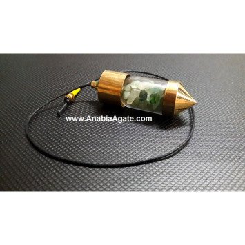 Green Aventurine Chips Bottle Pendulum - Enhance Your Energy with Natural Healing Crystals