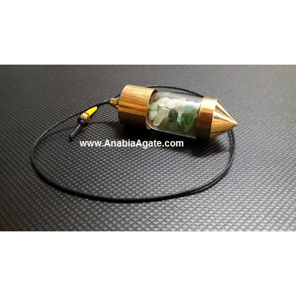 Green Aventurine Chips Bottle Pendulum - Enhance Your Energy with Natural Healing Crystals