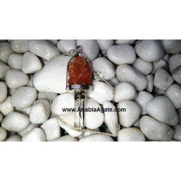 Orange Aventurine Ganesha Pendulum with Crystal Pencil