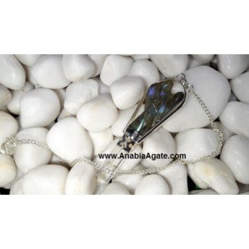 Labradorite Angel Pendulum with Crystal Pencil