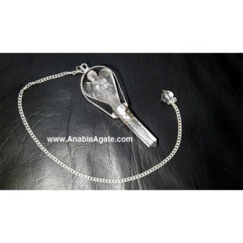 Crystal Quartz Pencil Pendulum with Crystal Angel - A Beautiful Divination Tool
