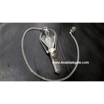 Crystal Quartz Pencil Pendulum with Crystal Angel - A Beautiful Divination Tool