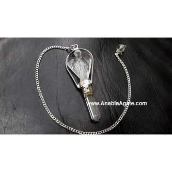 Crystal Quartz Pencil Pendulum with Crystal Angel - A Beautiful Divination Tool