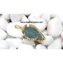 Moss Agate 1 Inch Electroplated Arrowhead Pendants