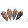 Fancy Jasper Silver Wire Zig-Zag Wrapped Arrowhead Pendant - Unique Handcrafted Jewelry
