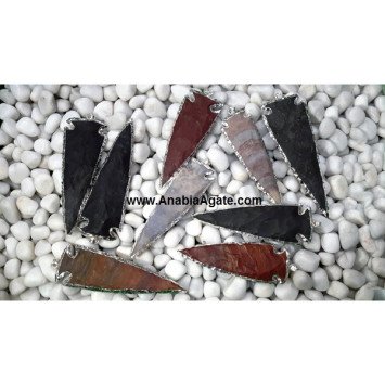 Fancy Jasper Silver Electroplated Arrowheads - 4 inches