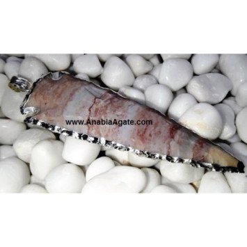 Light Color Fancy Jasper Silver Electroplated Arrowheads - 4 Inch