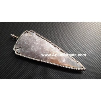 Diamond Plated Arrowhead Pendant - Unique Handmade Pieces