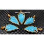 Turquoise 1 Inch Electroplated Arrowhead Pendants