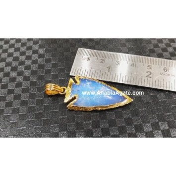 Turquoise 1 Inch Electroplated Arrowhead Pendants