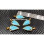Turquoise 1 Inch Electroplated Arrowhead Pendants