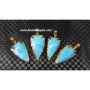 Turquoise 2 Inch Electroplated Arrowhead Pendants - Handcrafted Jewelry