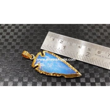 Opalite 2 Inch Electroplated Arrowhead Pendants - Stunning Jewelry Piece