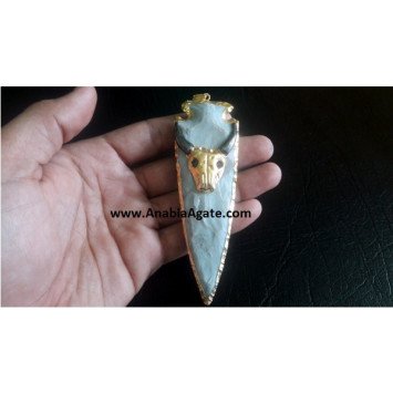 Chicago Bull Embossed Electroplated Arrowhead Pendant | Exclusive Jewelry Collection"