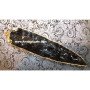 Black Obsidian 6 Inch Electroplated Arrowhead Pendant