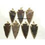 Fancy Jasper Electroplated Arrowhead Pendants - 3 Inch Statement Jewelry